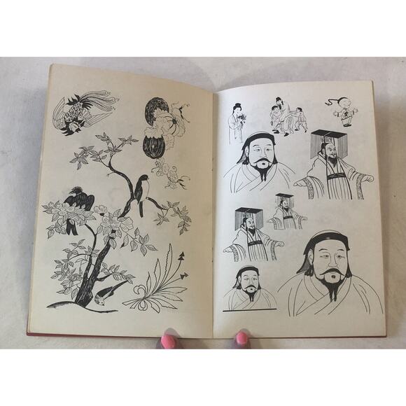 Vintage 1959 Chinese Designs Art Book Jane Snead Junk Journal Asian Men Dragons - Picture 8 of 12